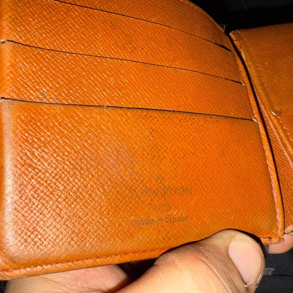 Louis Vuitton Orange Leather Wallet